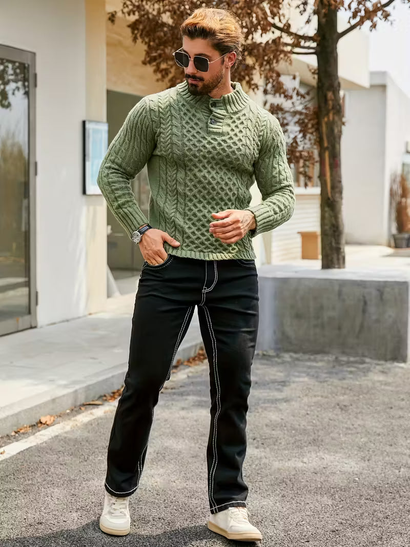 MAGLIONE COLLO ALTO TERMICO A RIGHE