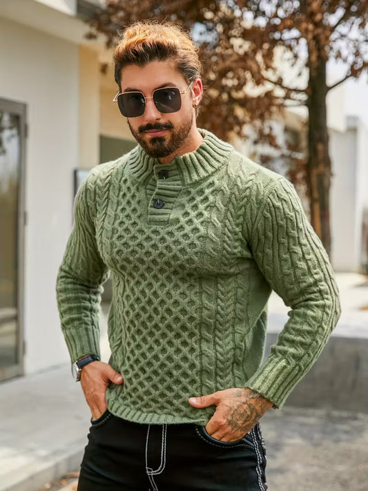 MAGLIONE COLLO ALTO TERMICO A RIGHE