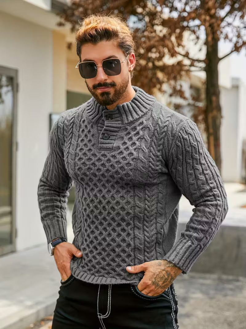 MAGLIONE COLLO ALTO TERMICO A RIGHE