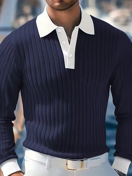 PULLOVER BLU SCURO MEZZA BOTTONATURA