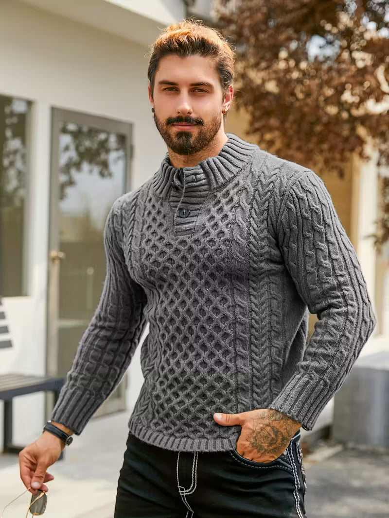 MAGLIONE COLLO ALTO TERMICO A RIGHE