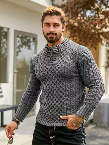 MAGLIONE COLLO ALTO TERMICO A RIGHE
