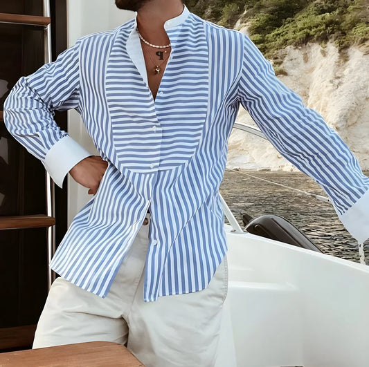 CAMICIA MANICHE LUNGHE E CUCITURE IRREGOLARI