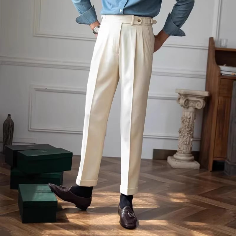 PANTALONI A VITA ALTA STILE CAPRI