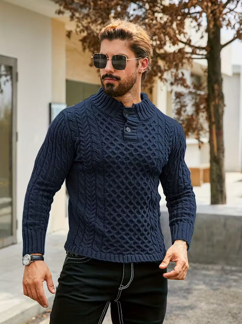 MAGLIONE COLLO ALTO TERMICO A RIGHE