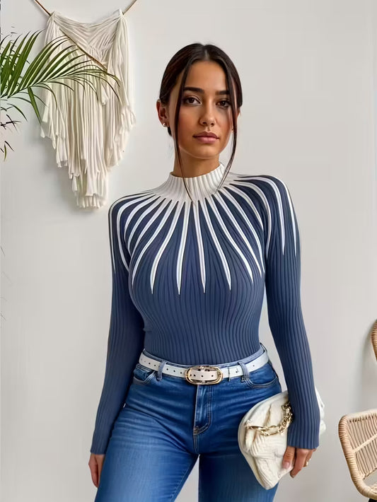 PULLOVER COLLO ALTO A COSTINE