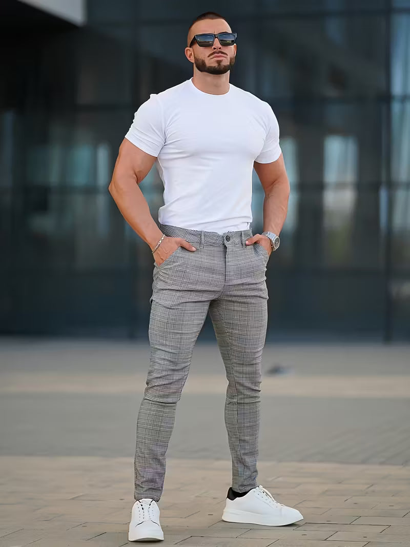 PANTALONE SLIM-FIT PRINCE GALLES