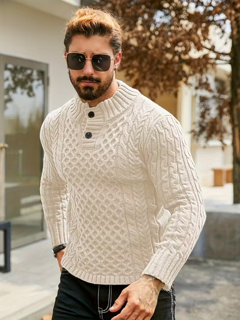 MAGLIONE COLLO ALTO TERMICO A RIGHE